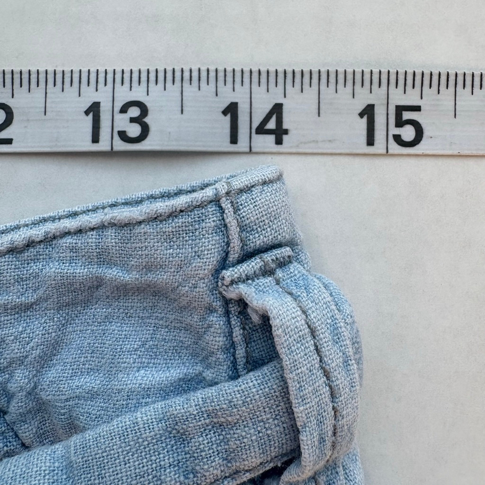 Women's Abercrombie & Fitch linen Light Blue High Waist Shorts S - Picture 9 of 13